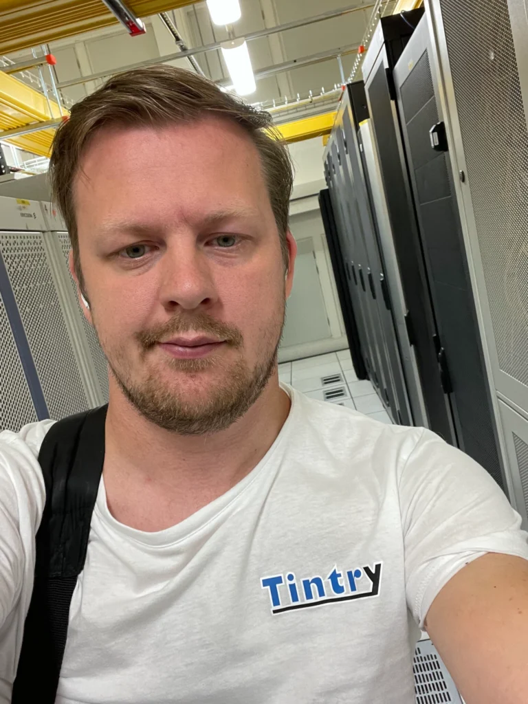 Selfie på nätverkstekniker